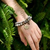 image:imageBivei Natural Semi Precious Gemstone beads bracelet for women  Life Tree and Leaf Charm Energy Reiki Crystal Stretch BraceletsGray Picasso Jasper Bracelet Set