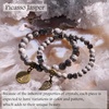 image:imageBivei Natural Semi Precious Gemstone beads bracelet for women  Life Tree and Leaf Charm Energy Reiki Crystal Stretch BraceletsGray Picasso Jasper Bracelet Set