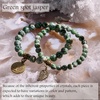 image:imageBivei Natural Semi Precious Gemstone beads bracelet for women  Life Tree and Leaf Charm Energy Reiki Crystal Stretch BraceletsGreen spot jasper Bracelet Set