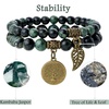 image:imageBivei Natural Semi Precious Gemstone beads bracelet for women  Life Tree and Leaf Charm Energy Reiki Crystal Stretch BraceletsKambaba Jasper Bracelet Set