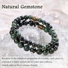 image:imageBivei Natural Semi Precious Gemstone beads bracelet for women  Life Tree and Leaf Charm Energy Reiki Crystal Stretch BraceletsKambaba Jasper Bracelet Set