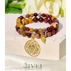 image:imageBivei Natural Semi Precious Gemstone beads bracelet for women  Life Tree and Leaf Charm Energy Reiki Crystal Stretch BraceletsLotus OM  Mookaite Jasper Bracelet Set