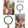 image:imageBivei Natural Semi Precious Gemstone beads bracelet for women  Life Tree and Leaf Charm Energy Reiki Crystal Stretch BraceletsMalachite Bracelet Set