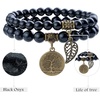 image:imageBivei Natural Semi Precious Gemstone beads bracelet for women  Life Tree and Leaf Charm Energy Reiki Crystal Stretch BraceletsOnyx Bracelet Set