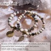 image:imageBivei Natural Semi Precious Gemstone beads bracelet for women  Life Tree and Leaf Charm Energy Reiki Crystal Stretch BraceletsPeace Jade Bracelet Set