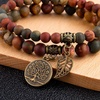 image:imageBivei Natural Semi Precious Gemstone beads bracelet for women  Life Tree and Leaf Charm Energy Reiki Crystal Stretch BraceletsPicasso Jasper Bracelet Set