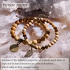 image:imageBivei Natural Semi Precious Gemstone beads bracelet for women  Life Tree and Leaf Charm Energy Reiki Crystal Stretch BraceletsPicture Jasper Bracelet Set