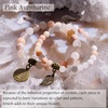image:imageBivei Natural Semi Precious Gemstone beads bracelet for women  Life Tree and Leaf Charm Energy Reiki Crystal Stretch BraceletsPink Aventurine Bracelet Set