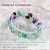 image:imageBivei Natural Semi Precious Gemstone beads bracelet for women  Life Tree and Leaf Charm Energy Reiki Crystal Stretch BraceletsRainbow Fluorite Bracelet Set