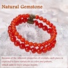 image:imageBivei Natural Semi Precious Gemstone beads bracelet for women  Life Tree and Leaf Charm Energy Reiki Crystal Stretch BraceletsRed Agate Bracelet Set