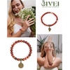 image:imageBivei Natural Semi Precious Gemstone beads bracelet for women  Life Tree and Leaf Charm Energy Reiki Crystal Stretch BraceletsRed Jasper Bracelet Set