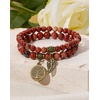 image:imageBivei Natural Semi Precious Gemstone beads bracelet for women  Life Tree and Leaf Charm Energy Reiki Crystal Stretch BraceletsRed Jasper Bracelet Set