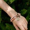 image:imageBivei Natural Semi Precious Gemstone beads bracelet for women  Life Tree and Leaf Charm Energy Reiki Crystal Stretch BraceletsRed Vein Jasper Bracelet Set