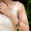 image:imageBivei Natural Semi Precious Gemstone beads bracelet for women  Life Tree and Leaf Charm Energy Reiki Crystal Stretch BraceletsRhodochrosite Bracelet Set