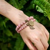 image:imageBivei Natural Semi Precious Gemstone beads bracelet for women  Life Tree and Leaf Charm Energy Reiki Crystal Stretch BraceletsRhodochrosite Bracelet Set