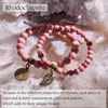 image:imageBivei Natural Semi Precious Gemstone beads bracelet for women  Life Tree and Leaf Charm Energy Reiki Crystal Stretch BraceletsRhodochrosite Bracelet Set