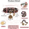 image:imageBivei Natural Semi Precious Gemstone beads bracelet for women  Life Tree and Leaf Charm Energy Reiki Crystal Stretch BraceletsRhodonite Bracelet Set