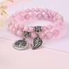 image:imageBivei Natural Semi Precious Gemstone beads bracelet for women  Life Tree and Leaf Charm Energy Reiki Crystal Stretch BraceletsRose Quartz Bracelets Set