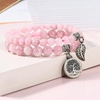 image:imageBivei Natural Semi Precious Gemstone beads bracelet for women  Life Tree and Leaf Charm Energy Reiki Crystal Stretch BraceletsRose Quartz Bracelets Set