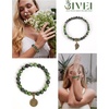 image:imageBivei Natural Semi Precious Gemstone beads bracelet for women  Life Tree and Leaf Charm Energy Reiki Crystal Stretch BraceletsRuby Zoisite Bracelet Set