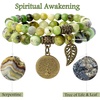 image:imageBivei Natural Semi Precious Gemstone beads bracelet for women  Life Tree and Leaf Charm Energy Reiki Crystal Stretch BraceletsSerpentine Bracelet Set