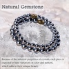 image:imageBivei Natural Semi Precious Gemstone beads bracelet for women  Life Tree and Leaf Charm Energy Reiki Crystal Stretch BraceletsTerahertz Stone Bracelet Set