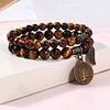 image:imageBivei Natural Semi Precious Gemstone beads bracelet for women  Life Tree and Leaf Charm Energy Reiki Crystal Stretch BraceletsTiger eye Bracelets Set