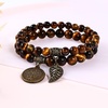 image:imageBivei Natural Semi Precious Gemstone beads bracelet for women  Life Tree and Leaf Charm Energy Reiki Crystal Stretch BraceletsTiger eye Bracelets Set