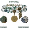 image:imageBivei Natural Semi Precious Gemstone beads bracelet for women  Life Tree and Leaf Charm Energy Reiki Crystal Stretch BraceletsTree Agate Bracelet Set