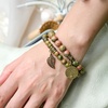 image:imageBivei Natural Semi Precious Gemstone beads bracelet for women  Life Tree and Leaf Charm Energy Reiki Crystal Stretch BraceletsUnakite Bracelet Set