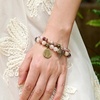 image:imageBivei Natural Semi Precious Gemstone beads bracelet for women  Life Tree and Leaf Charm Energy Reiki Crystal Stretch BraceletsViolet Stone Bracelet Set