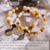 image:imageBivei Natural Semi Precious Gemstone beads bracelet for women  Life Tree and Leaf Charm Energy Reiki Crystal Stretch BraceletsYellow Jade Bracelet Set