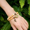 image:imageBivei Natural Semi Precious Gemstone beads bracelet for women  Life Tree and Leaf Charm Energy Reiki Crystal Stretch BraceletsYellow Jade Bracelet Set