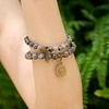 image:imageBivei Natural Semi Precious Gemstone beads bracelet for women  Life Tree and Leaf Charm Energy Reiki Crystal Stretch BraceletsYooperlite Bracelet Set