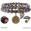 image:imageBivei Natural Semi Precious Gemstone beads bracelet for women  Life Tree and Leaf Charm Energy Reiki Crystal Stretch BraceletsYooperlite Bracelet Set
