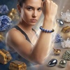 image:imageBivei Protection Crystal Healing Bracelet  8MM Strength Bracelet Spiritual Stretch Beaded Jewelry for Women Men GiftFocus Willpower