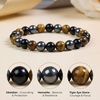 image:imageBivei Protection Crystal Healing Bracelet  8MM Strength Bracelet Spiritual Stretch Beaded Jewelry for Women Men GiftTriple Protection