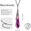 image:imageBivei Retro Antique Brass Chakra Necklace 12 Facted Prism Prism Gemstone  Quartz Crystal Stone Healing PendantAmethyst