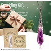image:imageBivei Retro Antique Brass Chakra Necklace 12 Facted Prism Prism Gemstone  Quartz Crystal Stone Healing PendantAmethyst