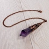 image:imageBivei Retro Antique Brass Chakra Necklace 12 Facted Prism Prism Gemstone  Quartz Crystal Stone Healing PendantAmethyst