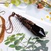 image:imageBivei Retro Antique Brass Chakra Necklace 12 Facted Prism Prism Gemstone  Quartz Crystal Stone Healing PendantBlack Agate