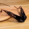 image:imageBivei Retro Antique Brass Chakra Necklace 12 Facted Prism Prism Gemstone  Quartz Crystal Stone Healing PendantBlack Agate