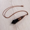 image:imageBivei Retro Antique Brass Chakra Necklace 12 Facted Prism Prism Gemstone  Quartz Crystal Stone Healing PendantBlack Agate