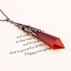 image:imageBivei Retro Antique Brass Chakra Necklace 12 Facted Prism Prism Gemstone  Quartz Crystal Stone Healing PendantRed Agate