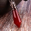 image:imageBivei Retro Antique Brass Chakra Necklace 12 Facted Prism Prism Gemstone  Quartz Crystal Stone Healing PendantRed Agate