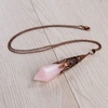 image:imageBivei Retro Antique Brass Chakra Necklace 12 Facted Prism Prism Gemstone  Quartz Crystal Stone Healing PendantRose Quartz