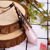 image:imageBivei Retro Antique Brass Chakra Necklace 12 Facted Prism Prism Gemstone  Quartz Crystal Stone Healing PendantRose Quartz