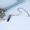image:imageBivei Vintage Reiki Healing Crystal Necklace Hexagonal Prism Quartz Point Stone Flower Wrapped Pendulum Pendant JewelryAmethyst