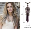 image:imageBivei Vintage Reiki Healing Crystal Necklace Hexagonal Prism Quartz Point Stone Flower Wrapped Pendulum Pendant JewelryAmethyst