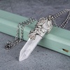image:imageBivei Vintage Reiki Healing Crystal Necklace Hexagonal Prism Quartz Point Stone Flower Wrapped Pendulum Pendant JewelryClear Quartz